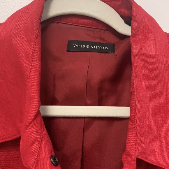 Valerie Stevens size 12 Red Linen Jacket - Picture 2 of 10